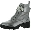 image:imageKARL LAGERFELD Womens Pippa Lug Sole Combat Boot With Rhinestone EmbellishmentsSilver