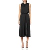 image:imageKARL LAGERFELD Womens Thigh Slit Sleeveless Mock Neck Midi DressBlack