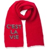 image:imageKARL LAGERFELD womens Sparkle Embroidered Letters Cest La Vie ScarfCrimson