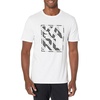 image:imageKarl Lagerfeld Paris Mens Stack Striped Logo Crewneck Short Sleeve Solid TShirtWhite