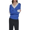 image:imageKarl Lagerfeld Paris Womens Low VNeck SweaterElctrc Indigo