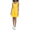 image:imageKarl Lagerfeld Paris Womens Round Neck Zip Up Belted DressLemon Chrome