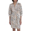 image:imageKarl Lagerfeld Womens 34 Sleeve Collared Belted Cotton Mini ShirtdressTitanium Buff Combo