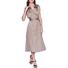 image:imageKarl Lagerfeld Womens Belted Sleeveless Satin Back Crepe Midi DressTruffle