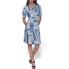 image:imageKarl Lagerfeld Womens Belted V Neck Short Sleeve Midi DressChambray Blue Multi