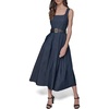 image:imageKarl Lagerfeld Womens Belted V Neck Sleeveless Maxi DressIndigo