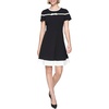 image:imageKarl Lagerfeld Womens Bow Detail Short Sleeve Recycled Scuba Crepe a Line DressBlack Soft White