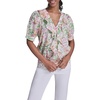 image:imageKarl Lagerfeld Womens Bright Ruffle Blouse with Floral PrintSoft WhitePink Carnation Multi