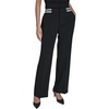 image:imageKarl Lagerfeld Womens Classic Contrast Stripe Belt Everyday PantBlack