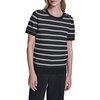 image:imageKarl Lagerfeld Womens Classic Striped Short Sleeve SweaterBlackBisque