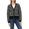 image:imageKarl Lagerfeld Womens Classic Striped VNeck Cardigan SweaterBlackBisque