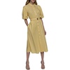 image:imageKarl Lagerfeld Womens Collared Puff Sleeve Midi DressFreesia Yellow Combo