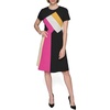 image:imageKarl Lagerfeld Womens Color Block Recycled Scuba Crepe Short Sleeve a Line DressBlack Multi