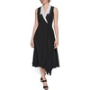 image:imageKarl Lagerfeld Womens Colorblock Silky Crepe Sleeveless Midi DressBlack Soft White