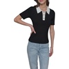 image:imageKarl Lagerfeld Womens Contrast Collared PoloBlackSoft White