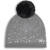image:imageKarl Lagerfeld Womens Crystal and Pearl Studs Faux Fur Pom BeanieHeather Granite