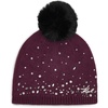image:imageKarl Lagerfeld Womens Crystal and Pearl Studs Faux Fur Pom BeanieRaisin