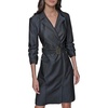image:imageKarl Lagerfeld Womens Denim Collared Belted  Sleeve Knee Length DressIndigo
