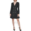 image:imageKarl Lagerfeld Womens Embellished Buttons Long Sleeve V Neck Blazer DressBlackSilver