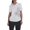 image:imageKarl Lagerfeld Womens Floral Embroidery Polo TopSoft White