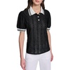 image:imageKarl Lagerfeld Womens Floral Eyelet Collared Neck BlouseBlack