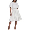 image:imageKarl Lagerfeld Womens Floral Eyelet Summer Fashion Mixed Media DressSoft White