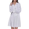 image:imageKarl Lagerfeld Womens Gathered Flounce Linen Longer Sleeved Shirt DressWhite