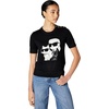 image:imageKarl Lagerfeld Womens Karl Choupette Logo Short Sleeve Whimsy SweaterBlackSoft White