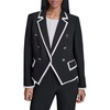 image:imageKarl Lagerfeld Womens Lapel Contrast BlazerBlackBisque