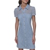 image:imageKarl Lagerfeld Womens Light Collared Short Sleeve Mini DressChambray Blue