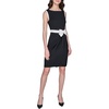 image:imageKarl Lagerfeld Womens Lined Arm Trim Scuba Crepe Sheath DressBlack  Soft White