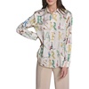 image:imageKarl Lagerfeld Womens Long Sleeve Collar Button Down All Over Print Oversized BlouseBisquePanna Cotta Muti