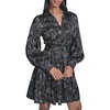 image:imageKarl Lagerfeld Womens Long Sleeve Collar Printed Satin Shirt DressBlackSoft White