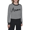 image:imageKarl Lagerfeld Womens Long Sleeve Crew Neck Amour SweaterSoft WhiteBlack