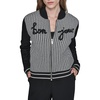 image:imageKarl Lagerfeld Womens Long Sleeve Crew Neck Bonjour Zip Up SweaterSoft WhiteBlack