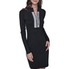 image:imageKarl Lagerfeld Womens Long Sleeve High Neck Logo Tape Zip Up DressBlack