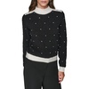 image:imageKarl Lagerfeld Womens Long Sleeve Mock Neck Crystal Detail Elevated SweaterBlackSoft White