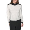 image:imageKarl Lagerfeld Womens Long Sleeve Mock Neck Crystal Detail Elevated SweaterSoft WhiteBlack