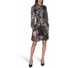 image:imageKarl Lagerfeld Womens Long Sleeve Printed Crinkle Chiffon Shirt DressBlackVicuna MultiBirch