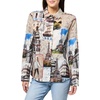 image:imageKarl Lagerfeld Womens Long Sleeve Printed Paris Light Weight BlouseSoft WhiteCartouche Multi