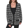 image:imageKarl Lagerfeld Womens Long Sleeve VNeck All Over Logo Oversized Cardigan SweaterBlackSoft White