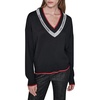 image:imageKarl Lagerfeld Womens Long Sleeve VNeck Logo Tape SweaterBlack