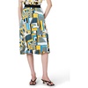 image:imageKarl Lagerfeld Womens Pleated Essential Printed SkirtSoft WhiteFrench Blue Multi