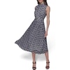 image:imageKarl Lagerfeld Womens Printed Belted Sleeveless Midi DressSft WhtMarne Combo