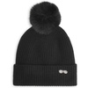 image:imageKarl Lagerfeld Womens Ribbed Beanie with Sunglasses Pin and Fur PomBlack