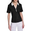 image:imageKarl Lagerfeld Womens Rosette Buttons Comfortable Lightweight BlouseBlack