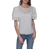 image:imageKarl Lagerfeld Womens Ruffle Crew Neck Lace TopWhite