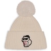 image:imageKarl Lagerfeld Womens Sassy Choupette Faux Fur Pom BeanieIvory