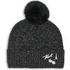 image:imageKarl Lagerfeld Womens Sequin Knit Faux Fur Pom BeanieBlack