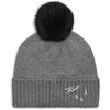 image:imageKarl Lagerfeld Womens Sequin Knit Faux Fur Pom BeanieHeather Granite